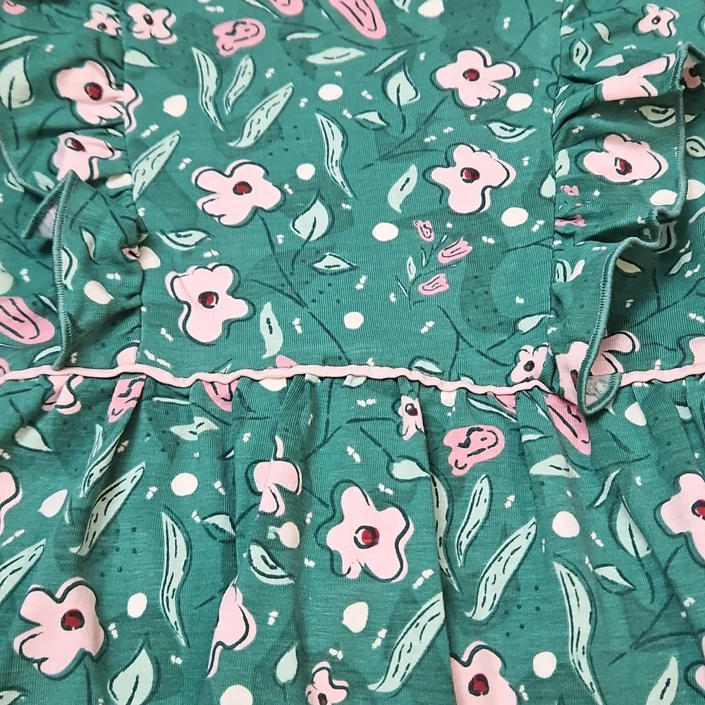 Ruffle Butts Floral One Piece Bubble Romper Size 2T Long Sleeve Ruffles